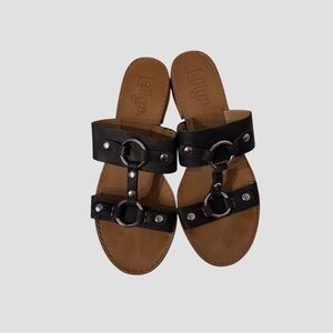 Latigo Rush Black Leather Women's Sandals
Block Heel Slip-On Leather Sandals